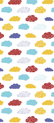 Estor opaco con diseño de nubes coloridas