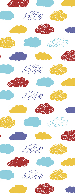 Estor opaco con diseño de nubes coloridas