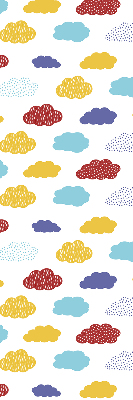 Estor opaco con diseño de nubes coloridas