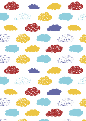 Estor opaco con diseño de nubes coloridas