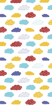 Estor opaco con diseño de nubes coloridas