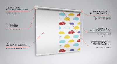 Estor opaco con diseño de nubes coloridas