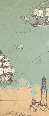 Estor decorativo con diseño de mapa del océano