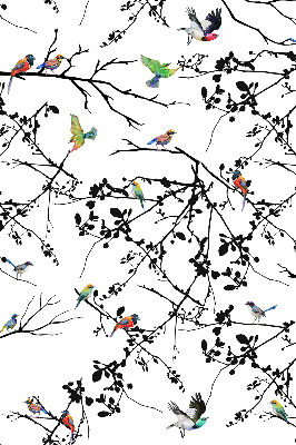 Estor opaco con estampado de pájaros en las ramas