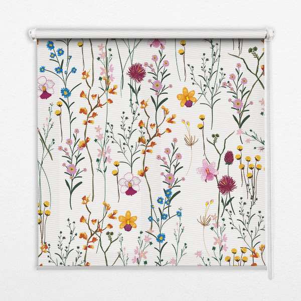 Estor decorativo con flores coloridas