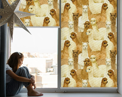 Estor decorativo un rebaño de alpacas