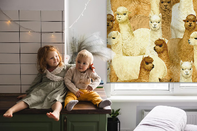 Estor decorativo un rebaño de alpacas
