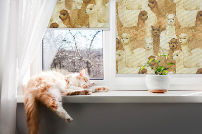 Estor decorativo un rebaño de alpacas