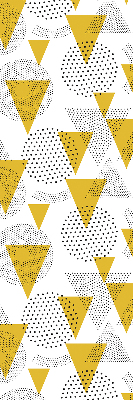 Estor opaco con triángulos y círculos formados por puntos