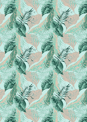 Estor enrollable de tela con hojas tropicales