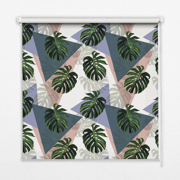 Estor decorativo con diseño de hojas de planta