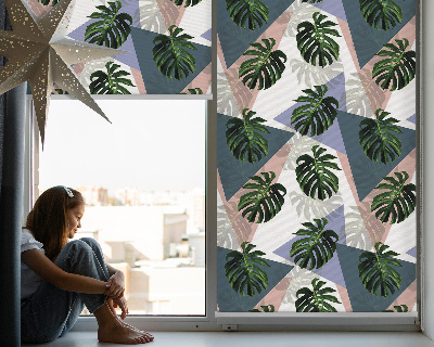 Estor decorativo con diseño de hojas de planta