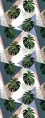 Estor decorativo con diseño de hojas de planta