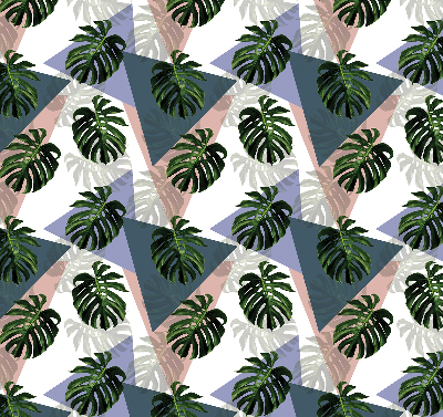Estor decorativo con diseño de hojas de planta