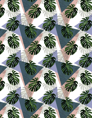 Estor decorativo con diseño de hojas de planta
