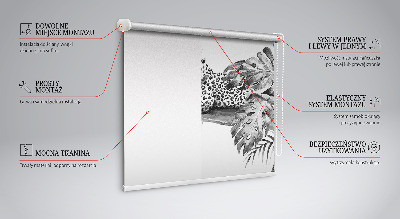 Estor decorativo con guepardos dibujados en una rama