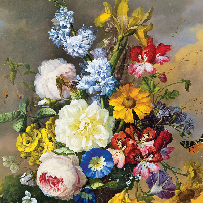 Estor opaco de un ramo de flores