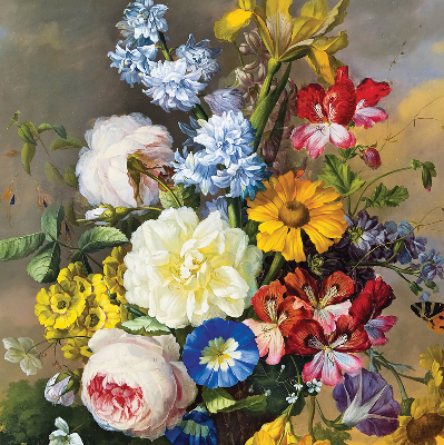 Estor opaco de un ramo de flores