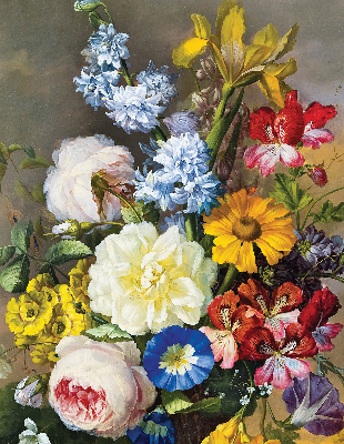 Estor opaco de un ramo de flores