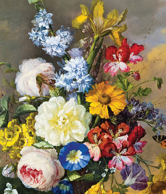 Estor opaco de un ramo de flores