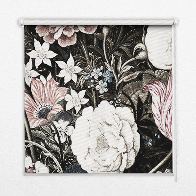Estor decorativo con motivo de ramo de flores