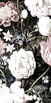 Estor decorativo con motivo de ramo de flores