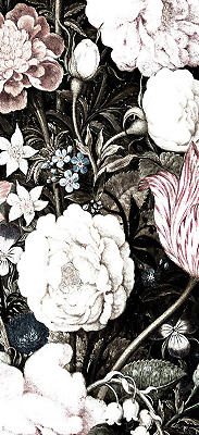 Estor decorativo con motivo de ramo de flores