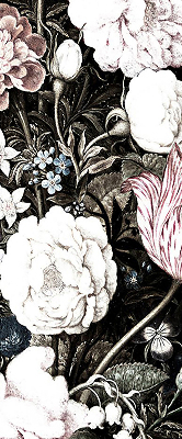 Estor decorativo con motivo de ramo de flores