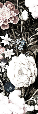 Estor decorativo con motivo de ramo de flores