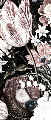 Estor decorativo con motivo de ramo de flores