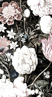 Estor decorativo con motivo de ramo de flores