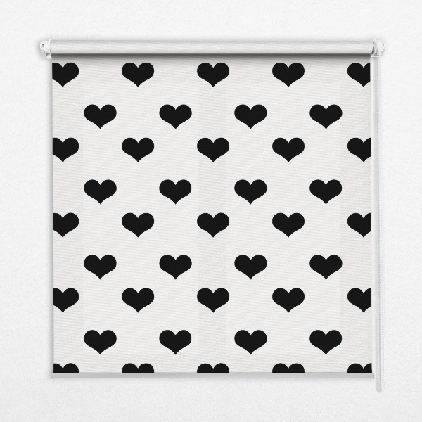 Estor opaco en color corazones negros