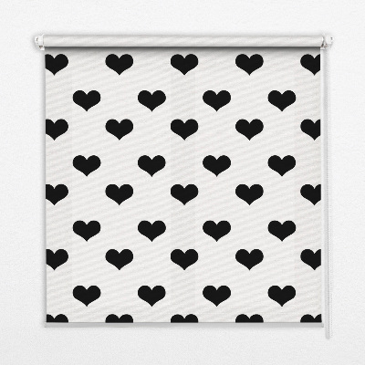 Estor opaco en color corazones negros