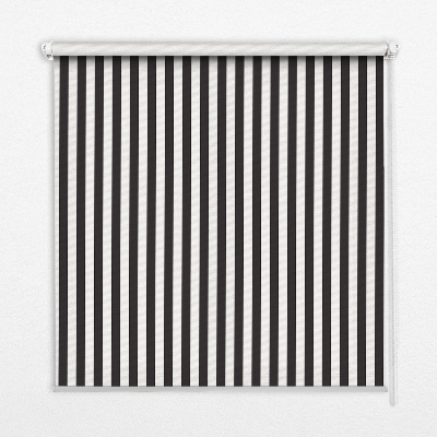 Estor decorativo con rayas blancas y negras