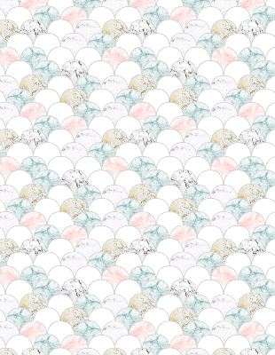 Estor decorativo de escamas coloridas