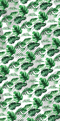 Estor enrollable de tela con hojas tropicales