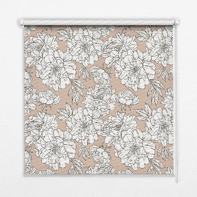 Estor opaco con diseño de flores dibujadas