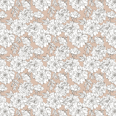 Estor opaco con diseño de flores dibujadas