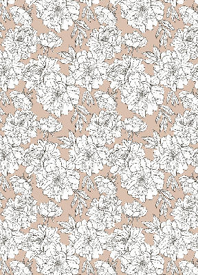 Estor opaco con diseño de flores dibujadas