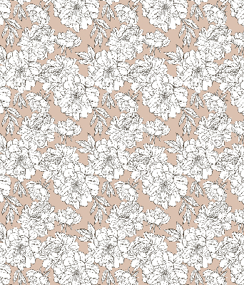 Estor opaco con diseño de flores dibujadas
