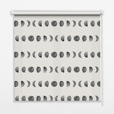 Estor enrollable de tela con diseño de fases lunares