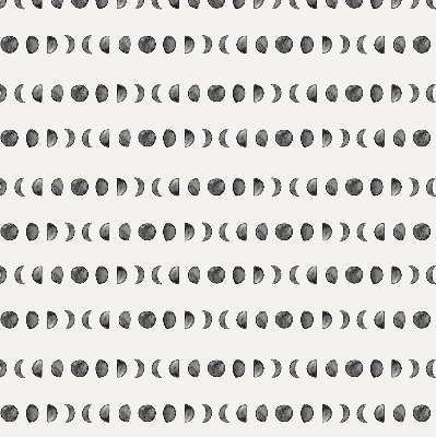 Estor enrollable de tela con diseño de fases lunares