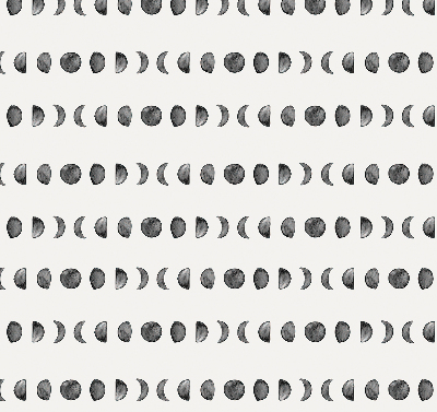 Estor enrollable de tela con diseño de fases lunares