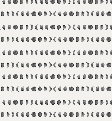 Estor enrollable de tela con diseño de fases lunares