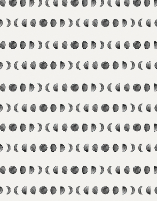 Estor enrollable de tela con diseño de fases lunares