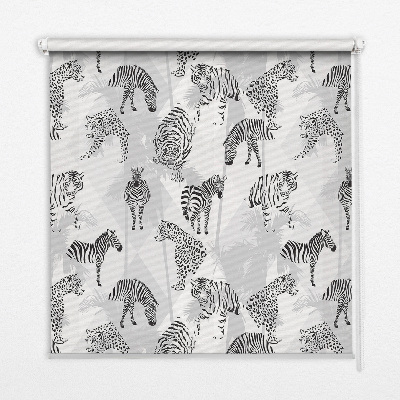 Estor opaco con estampado de animales grises