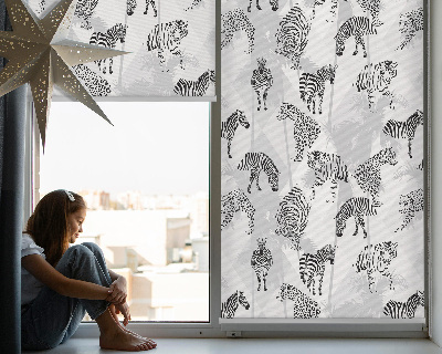 Estor opaco con estampado de animales grises