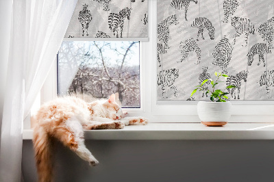 Estor opaco con estampado de animales grises