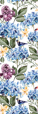 Estor decorativo con diseño de tucanes y flores