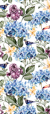 Estor decorativo con diseño de tucanes y flores